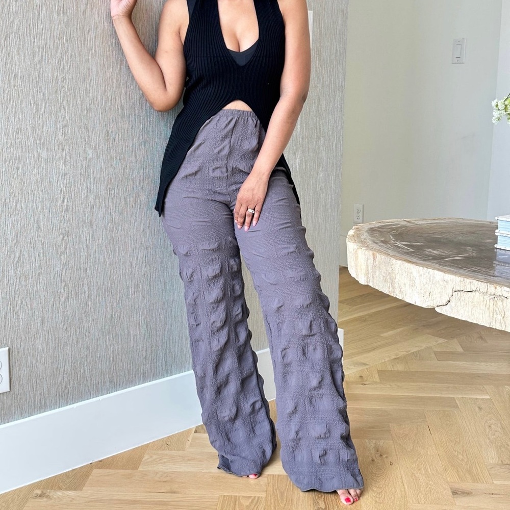 Soirée Lounge Pants with elastic band in grey and black